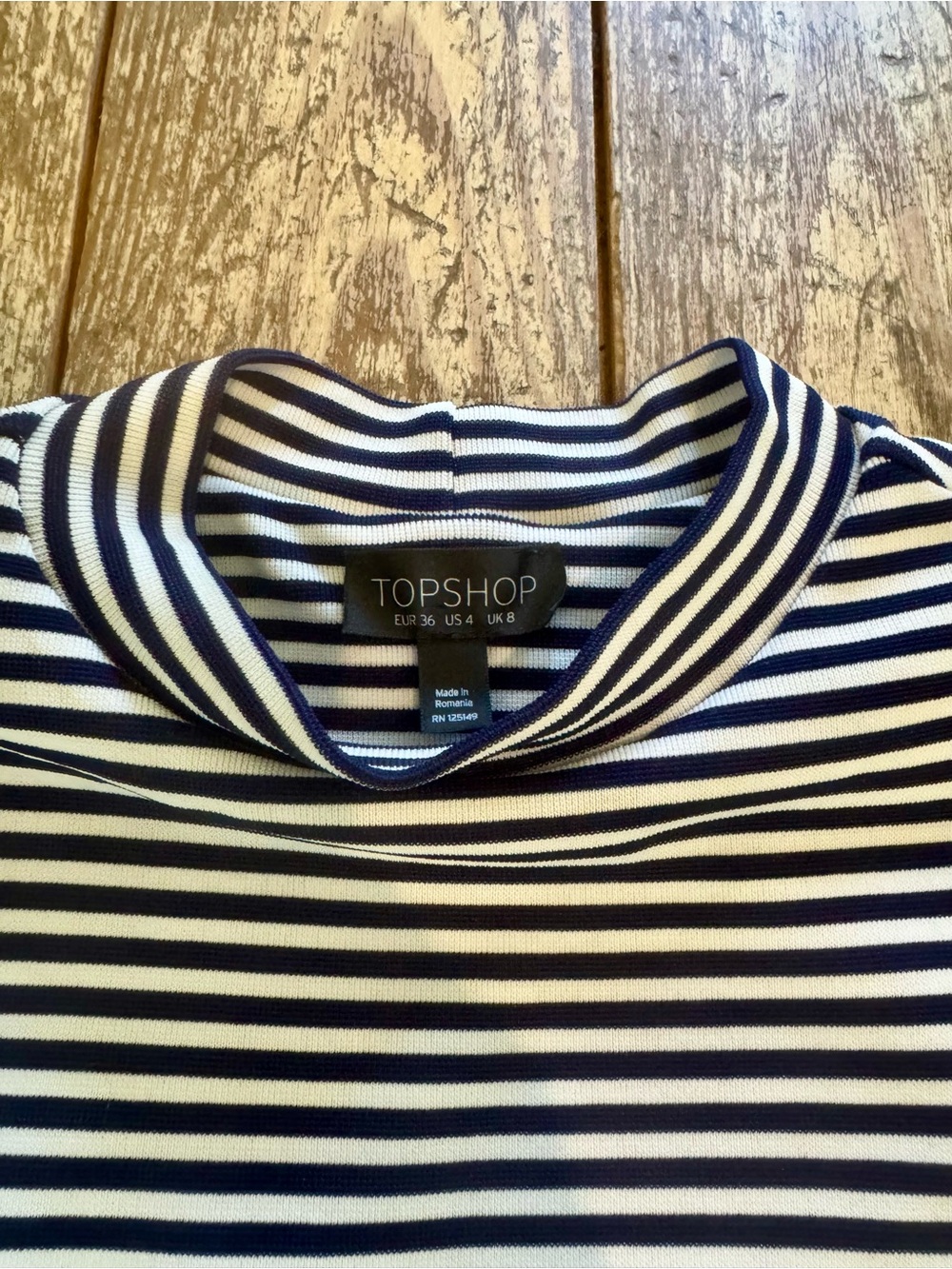 TopShop Striped Navy & White Cutout Dress - Picture 3 of 4